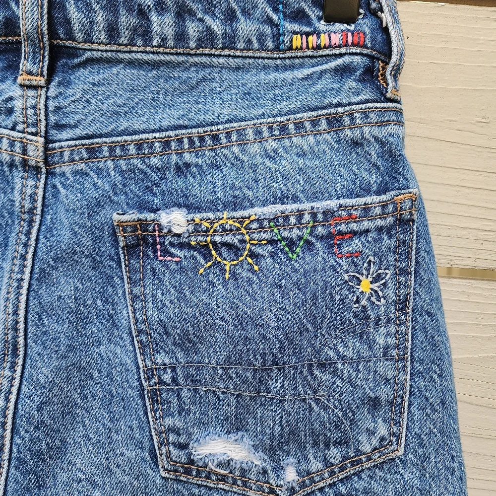 American Eagle Pride Denim Highest Rise Baggy Shorts